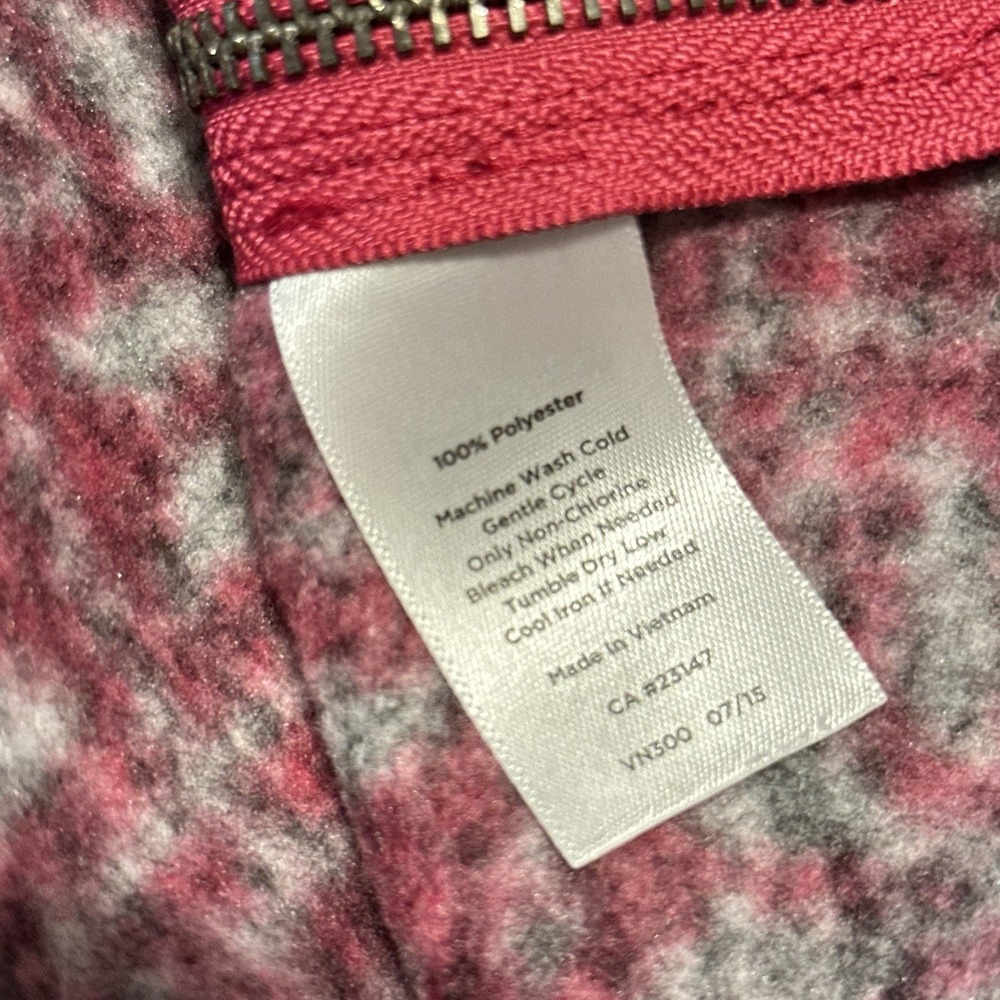 Talbots Womens Hoodie Large Magenta Hooded Fleece Sweatshirt Long Sleeve - Picture 7 of 10